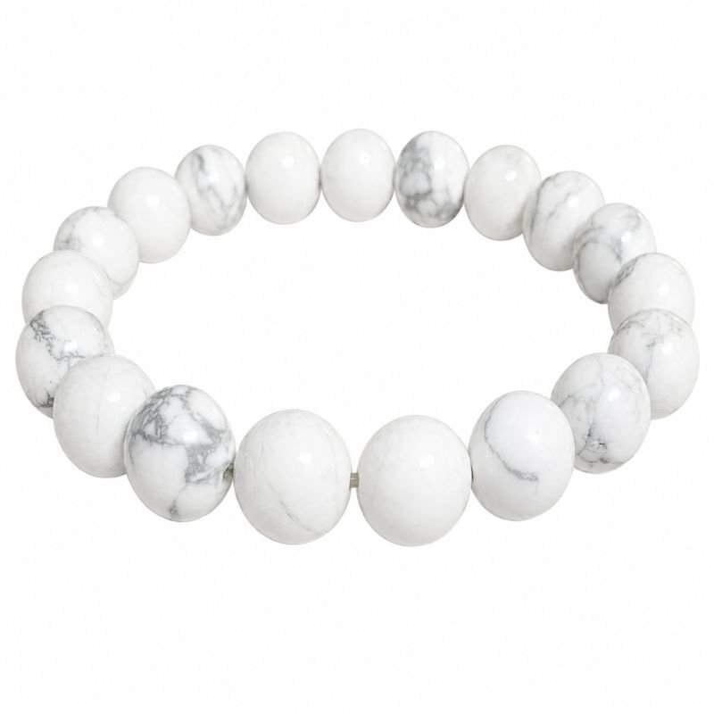 Howlite 10MM Round Bead Bracelet for calmness, patience and peace