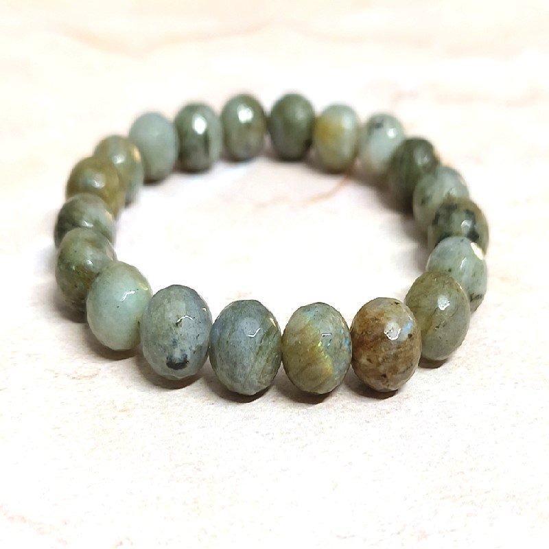 Labradorite 10MM Faceted Bead Bracelet used for Intution, Protection, Meditation, Wisdom, Awareness