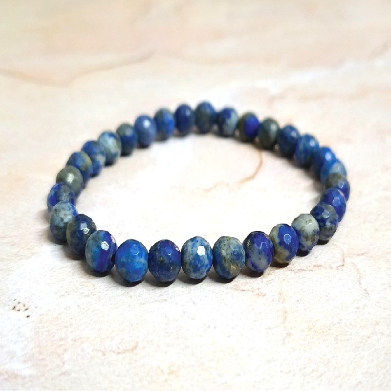 Lapis Lazuli 6MM Faceted Bead Bracelet useful for Wisdom, intution, Awareness, Communication