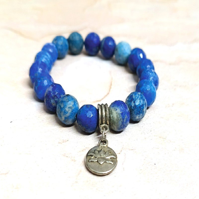 Lapis Lazuli 10MM With Tree of Life Charm Bracelet good for Wisdom, intution, Awareness, Communication