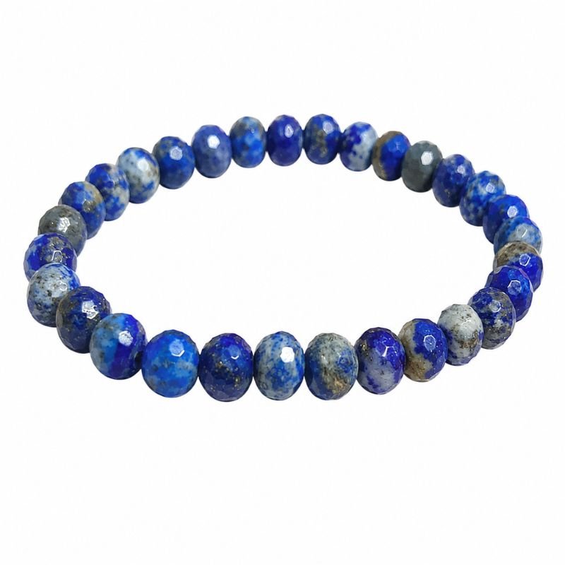 Lapis Lazuli 6MM Faceted Bead Bracelet for wisdom, intuition and confident communication