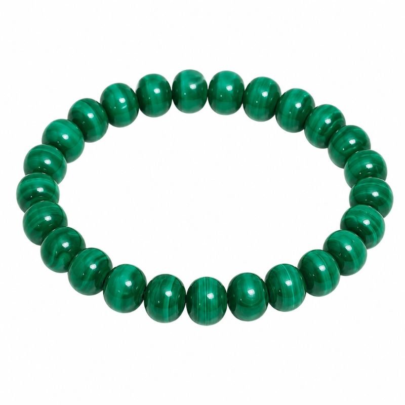 Malachite 8MM Round Bead Bracelet for protection, healing & transformation