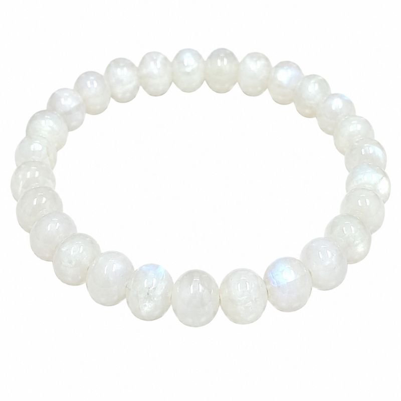 Moonstone 6MM Round Bead Bracelet for intuition, emotional balance and new beginnings