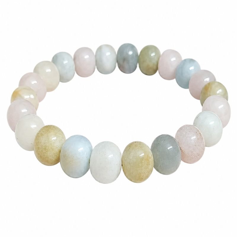 Morganite 8MM Round Bead Bracelet for love, emotional healing and heart chakra balance