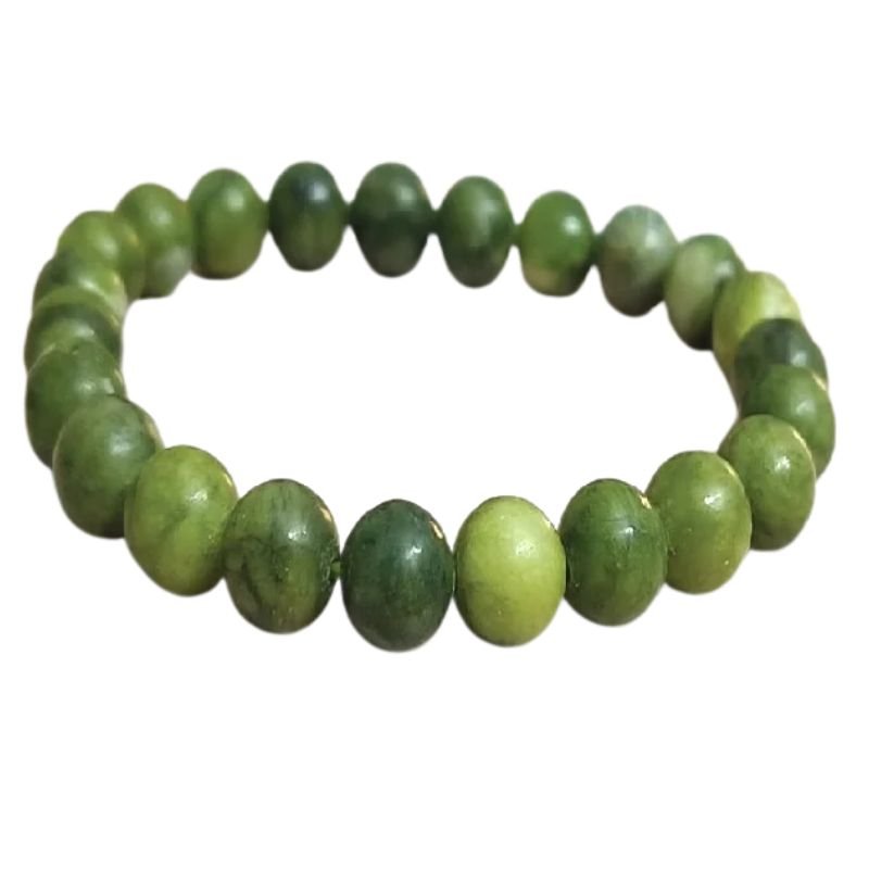 Natural Jade Round Bead Bracelet for Love, Compassion, Good Luck