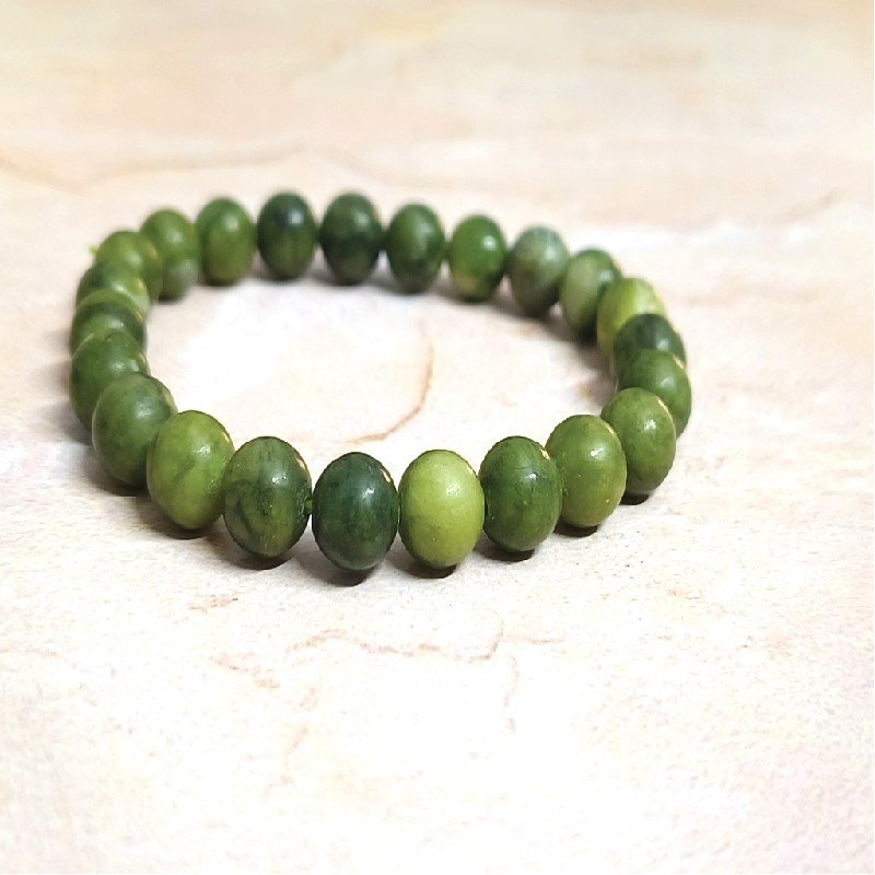 Natural Jade 8MM Round Bead Bracelet for Love, Compassion, Good Luck