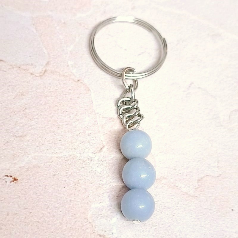 Angelite Bead KeyChain