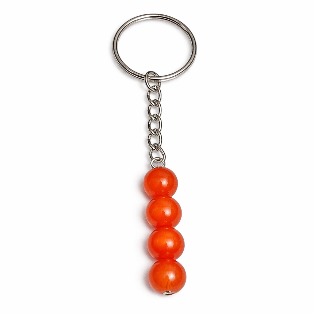 Carnelian Beaded Keychain