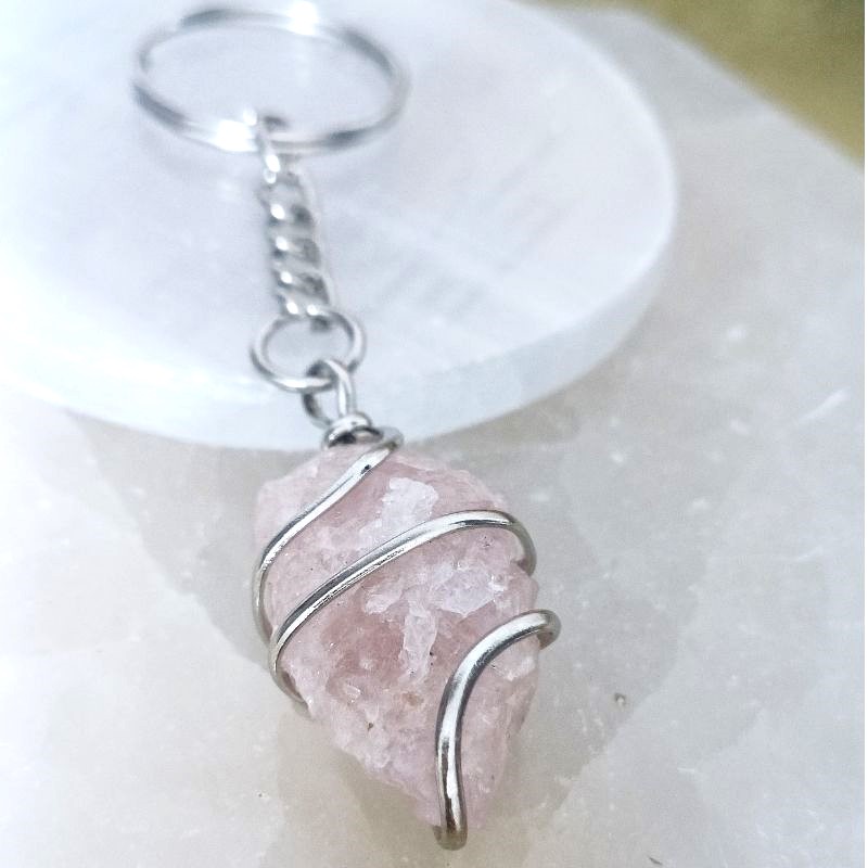 Rose Quartz Wired Metal Pendant for Rose Quartz Wired Metal Pendant