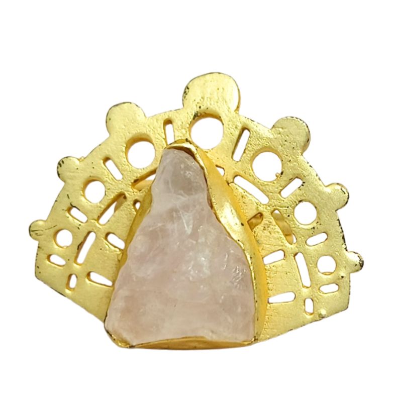 Rose Quartz Designer Ring for Love, Harmony, Relationship