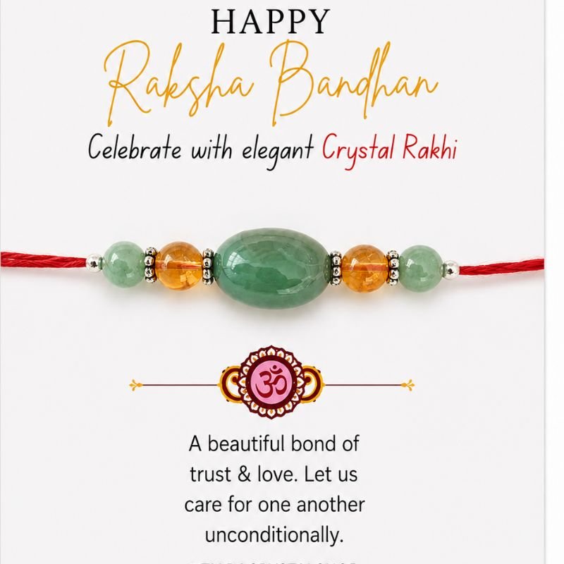 Green aventurine Citrine Rakhi