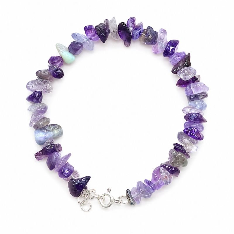 Amethyst Chip Chain Bracelet