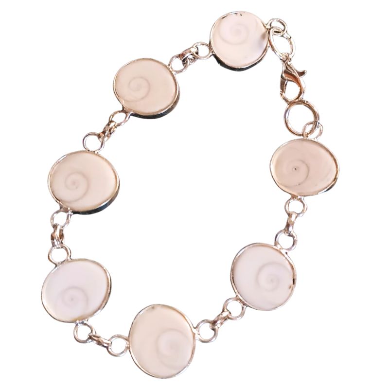 Gomti Chakra White Metal Bracelet