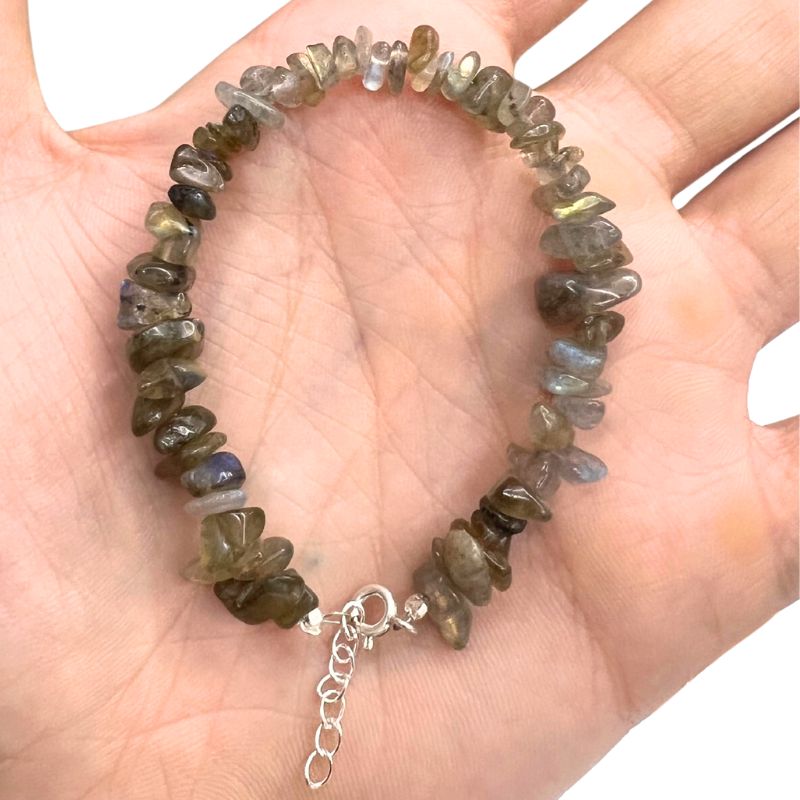 Labradorite Chip Chain Bracelet