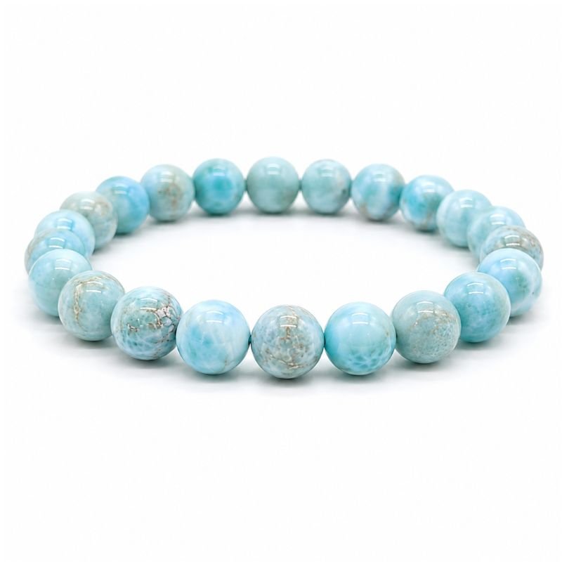 Larimar 10MM Round bead Bracelet