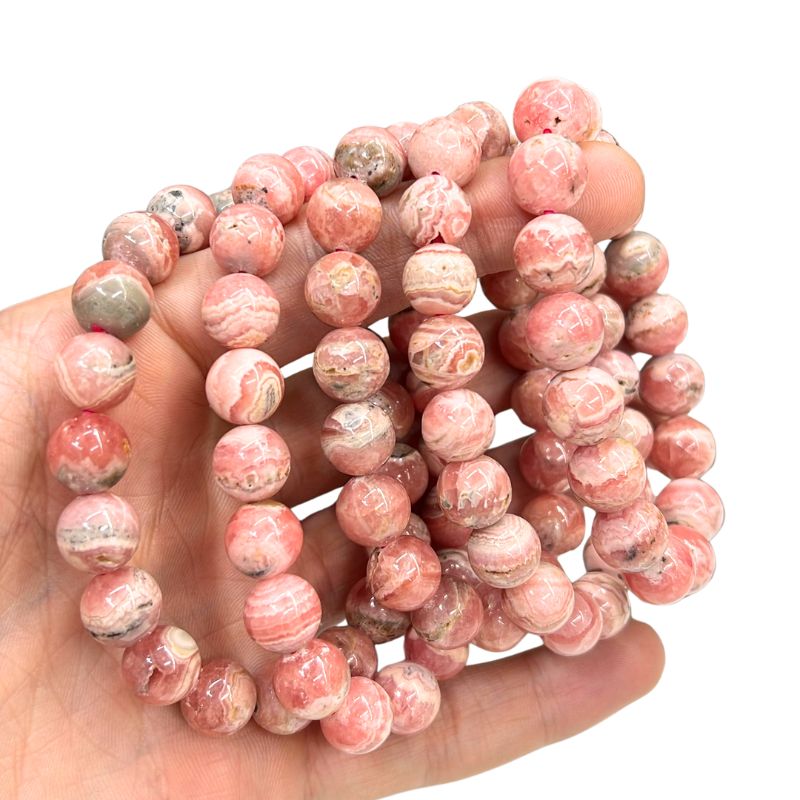 Rhodochrosite High Grade 8MM Round bead bracelet