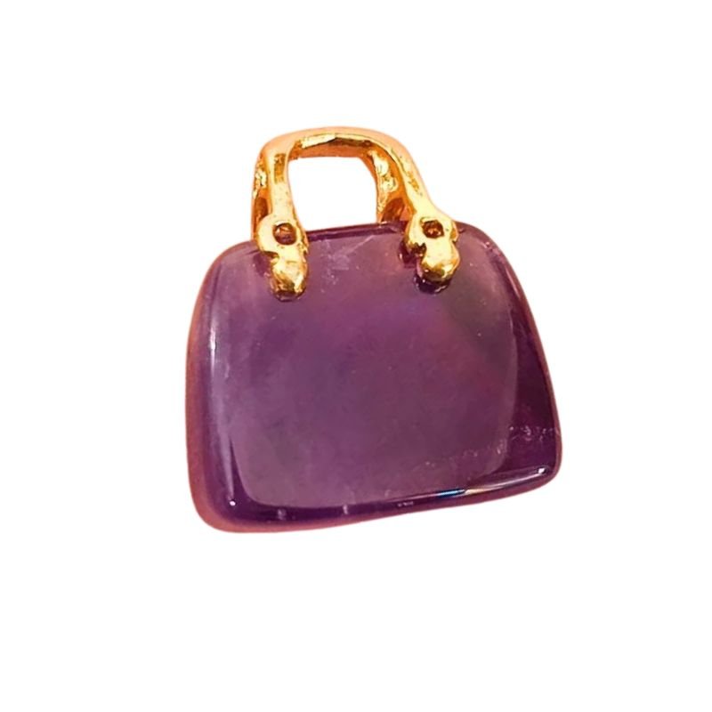 Amethyst Purse Pendant for mental clarity , calming