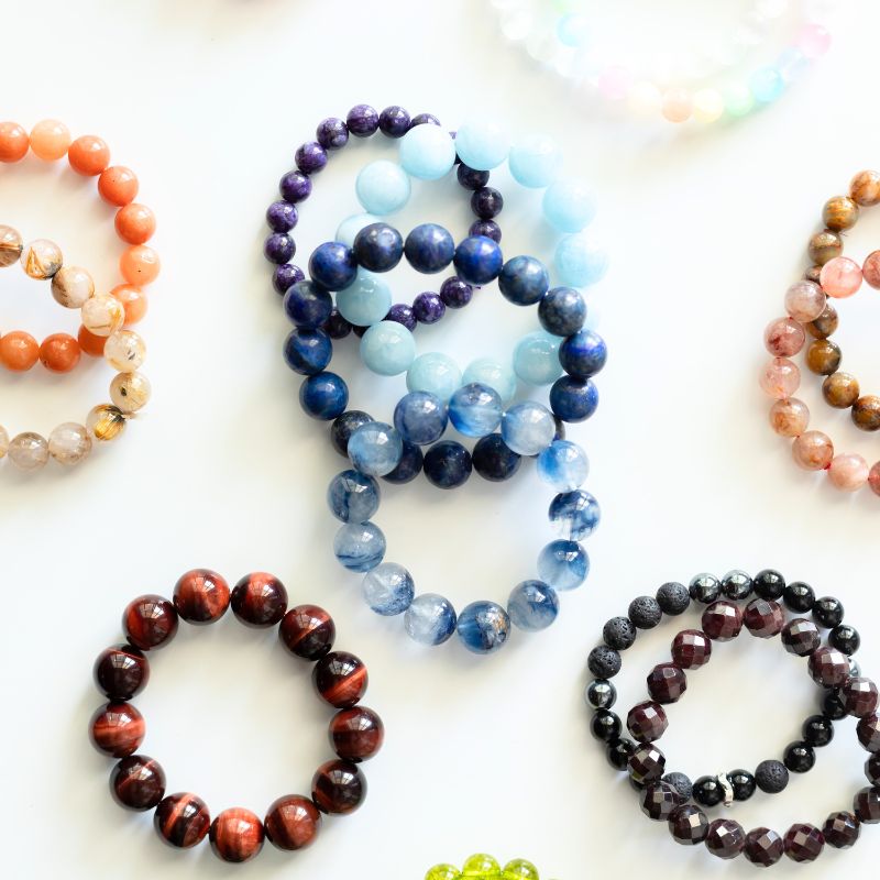 crystal bracelets in natural stones