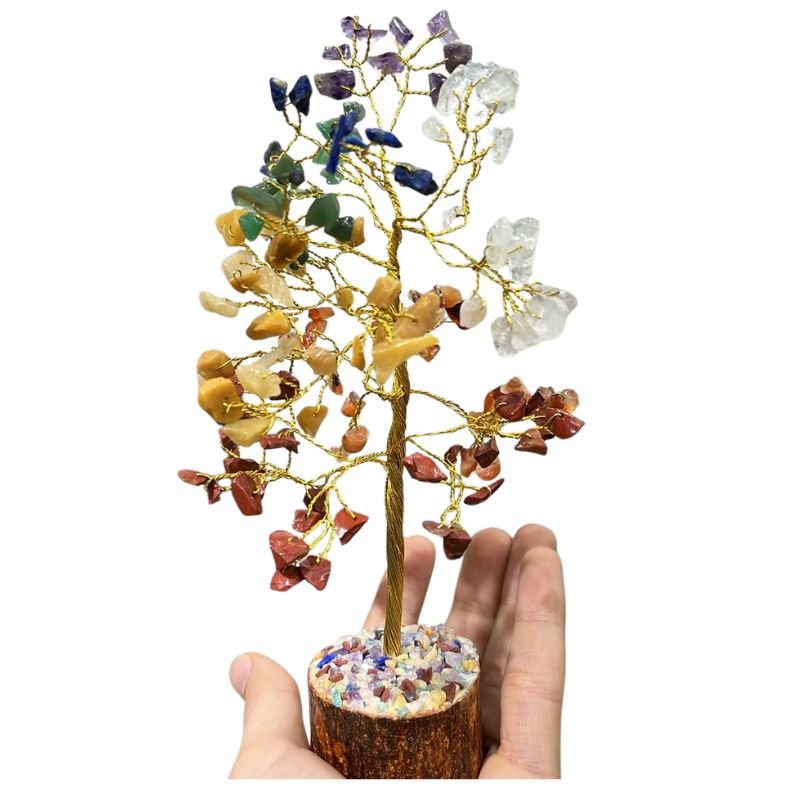 7 Chakra Tree with 100 beads handcrafted crystal tree for energy balance and spiritual décor