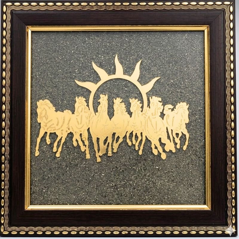 7 Horses Pyrite Frame for success and wealth