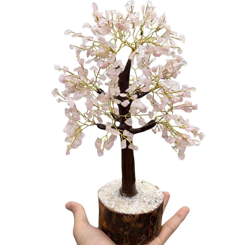 Rose Quartz Tree in 500 beads for love, harmony and emotional healing