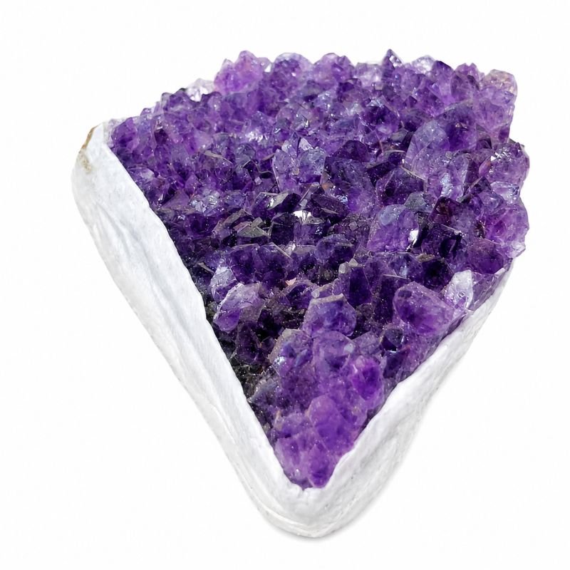 Natural Brazilian Amethyst Cluster with deep purple crystal formations for calmness and spiritual healing