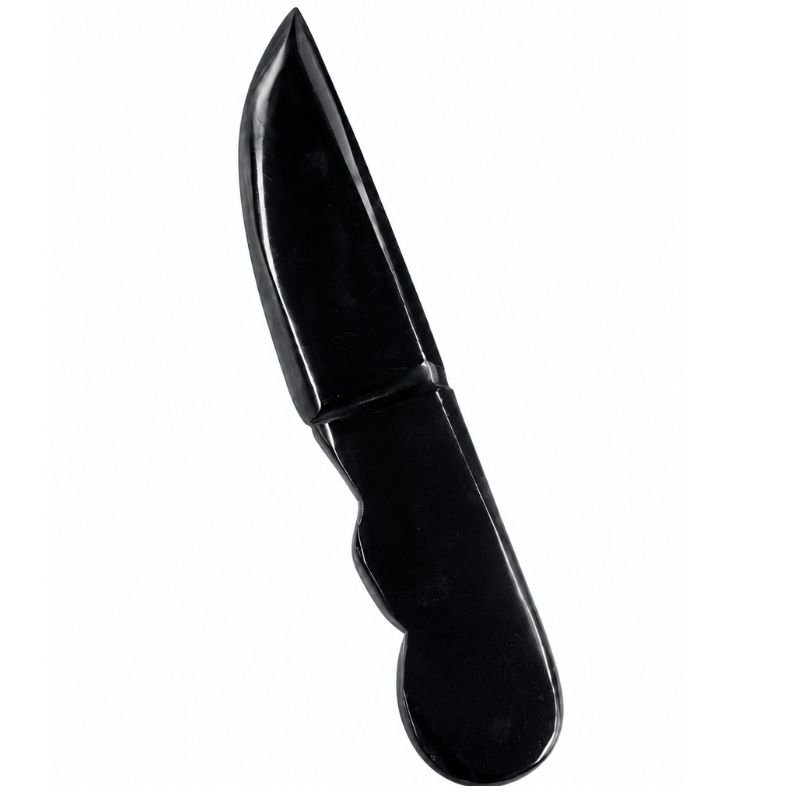 Black Obsidian Knife for cord cutting, grounding and energy protection