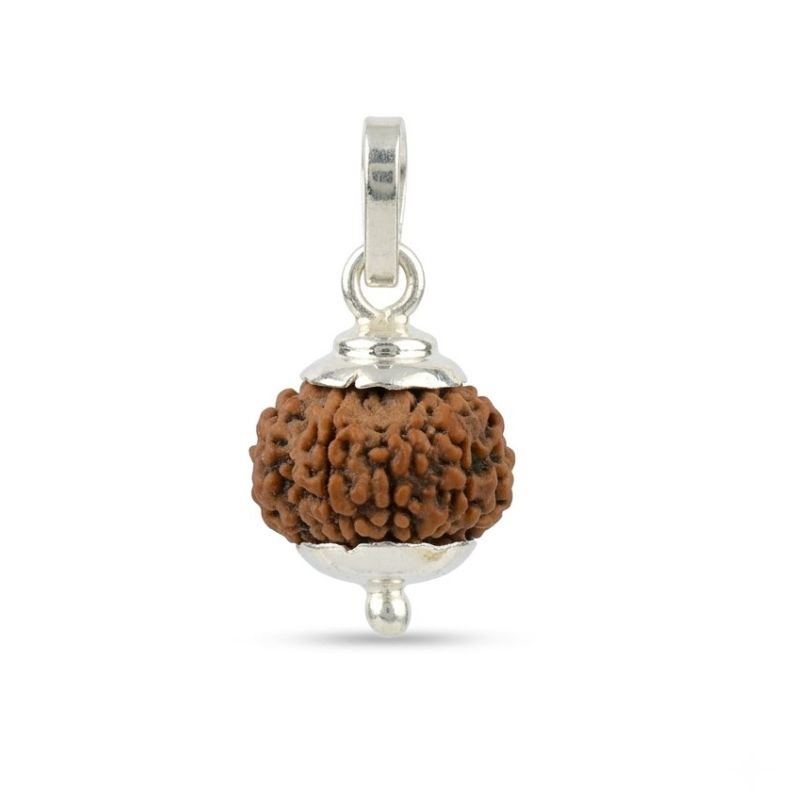 Natural 8 Mukhi Nepali Rudraksh Pendant featuring authentic textured bead with eight distinct natural facets