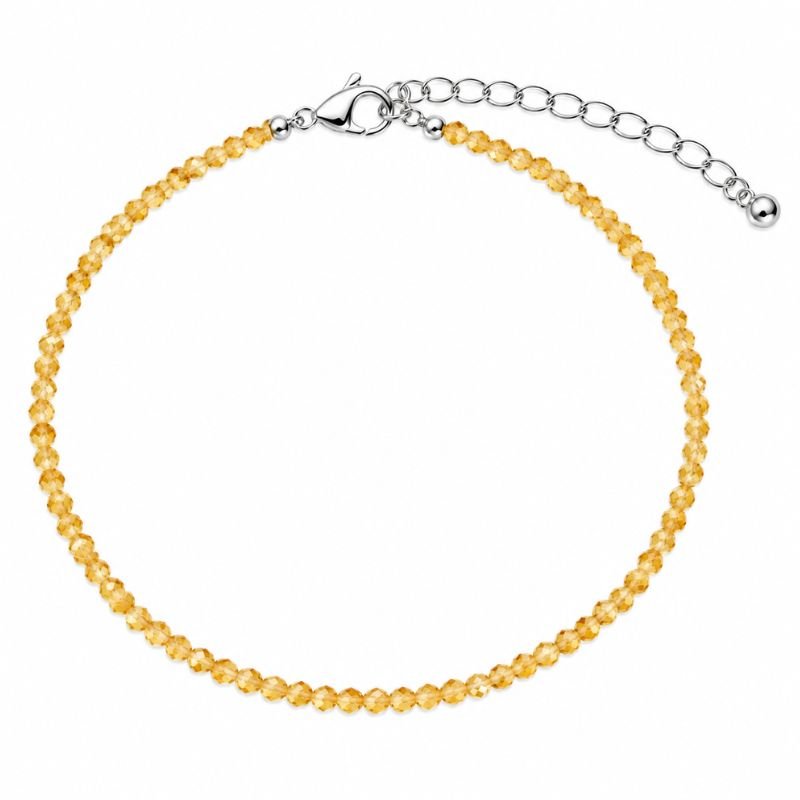 Natural citrine bead anklet