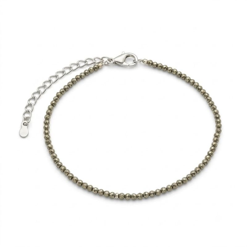 Pyrite anklet for fashion and prosperity