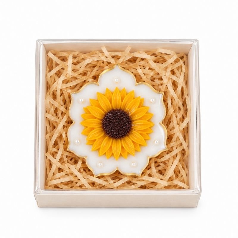 Decorative sunflower urli candle for diwali gifting