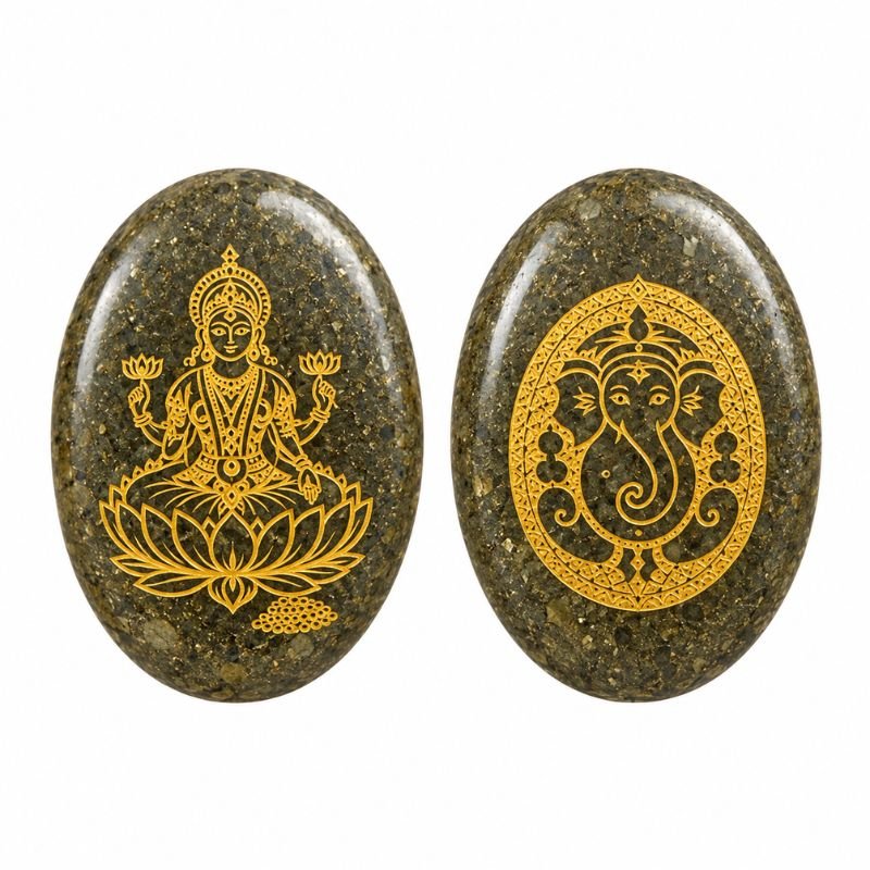 Pyrite Lakshmi Ganesha Coins